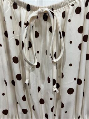 Sienna Sky Cream Dress with Brown Polka Dots